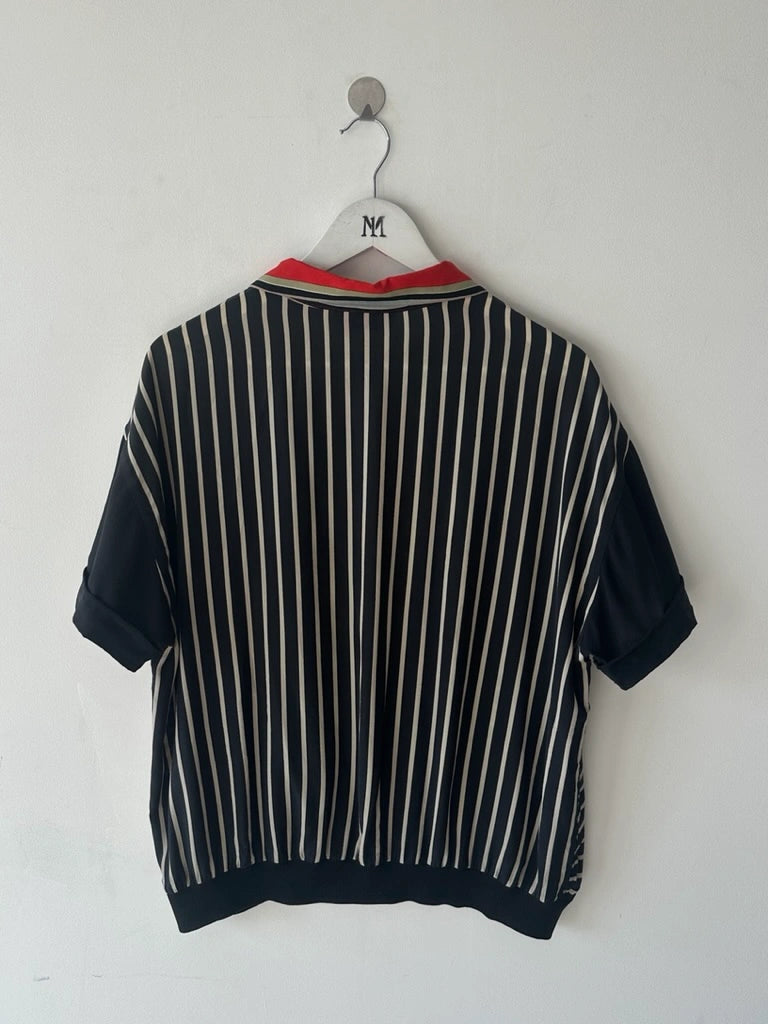 ITALIAN LABEL 1980s BOXY FIT SILK POLO T-SHIRT