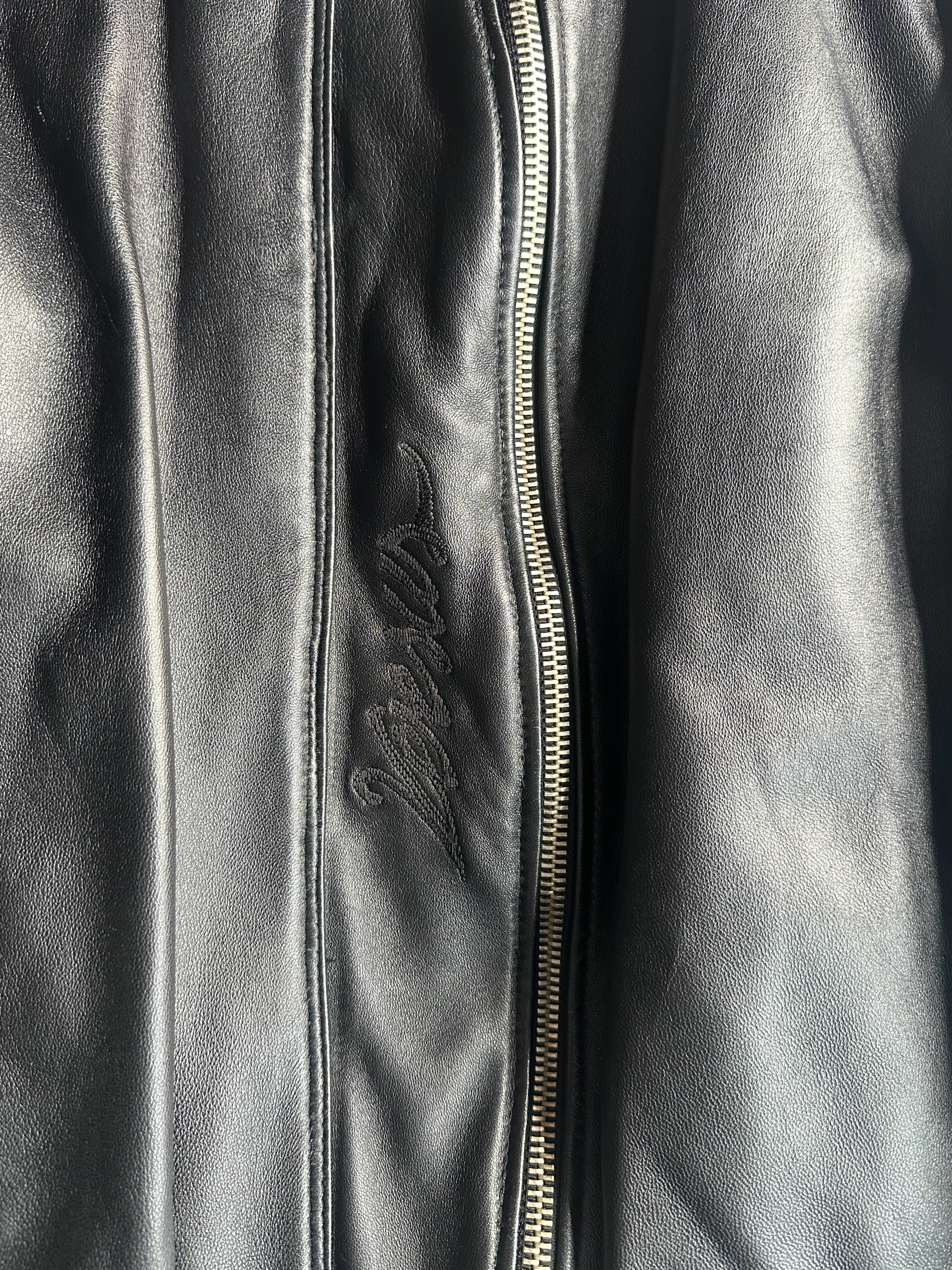 VERSUS VERSACE - early 2000s REMOVABLE COLLAR LEATHER JACKET