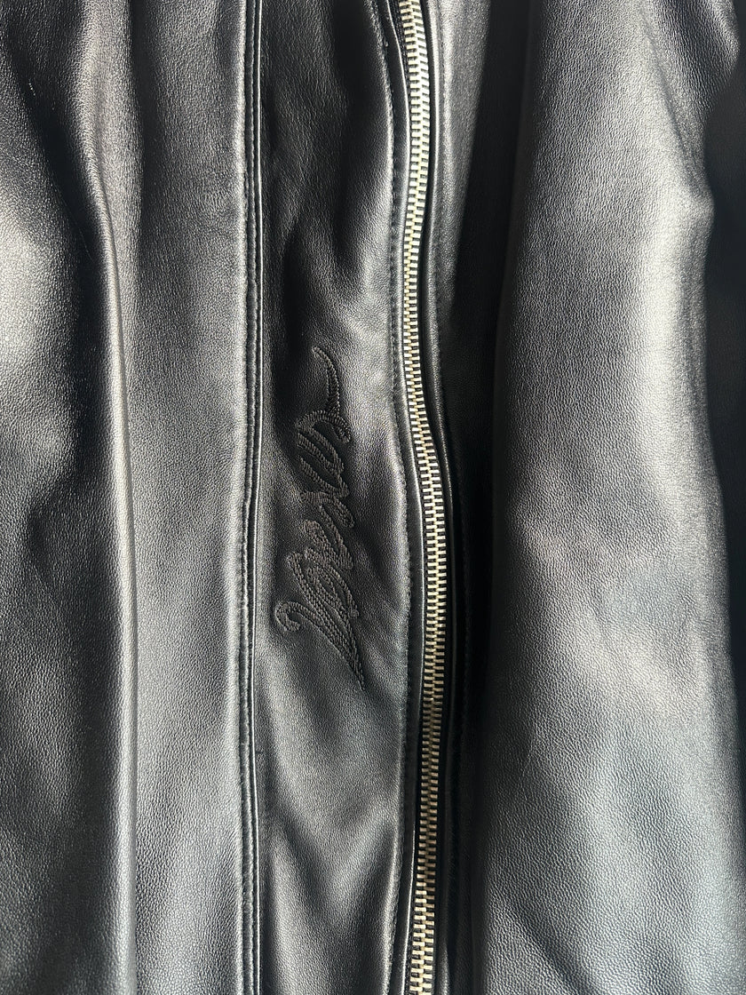 VERSUS VERSACE - early 2000s REMOVABLE COLLAR LEATHER JACKET