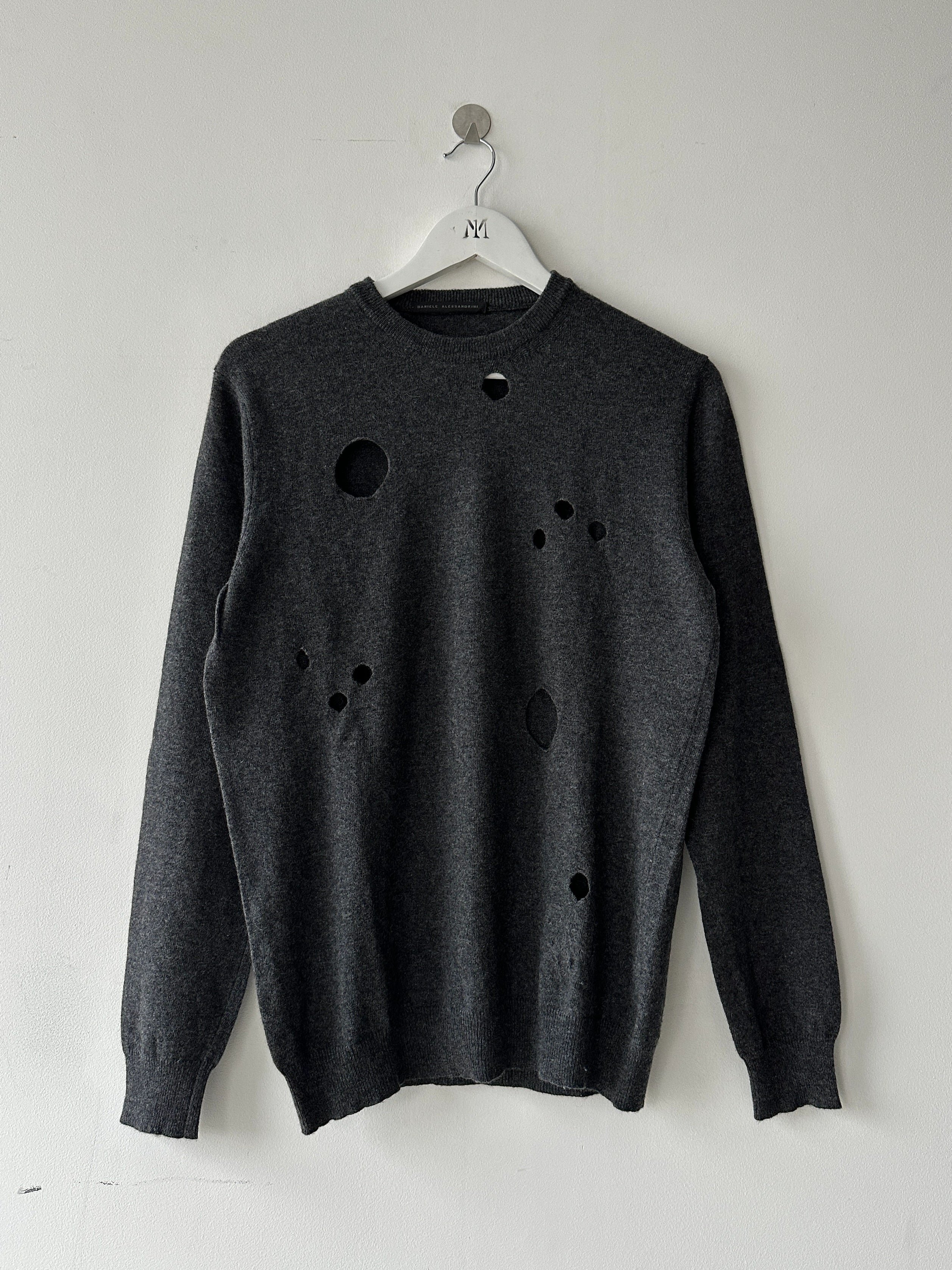 DANIELE ALESSANDRINI - 2000s CREWNECK JUMPER WITH CUT OUTS FRONT