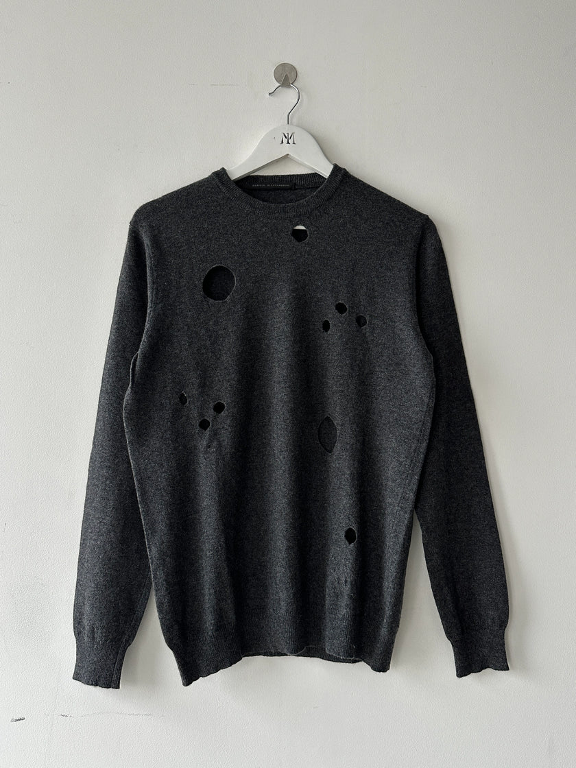 DANIELE ALESSANDRINI - 2000s CREWNECK JUMPER WITH CUT OUTS FRONT