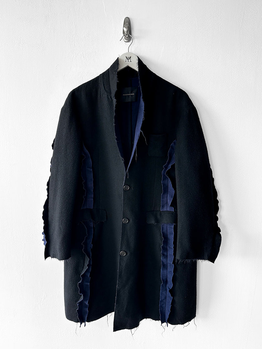 UNDERCOVER - F/W 2014 OVERSIZED DECONSTRUCTED WOOL COAT WITH RAW EDGES