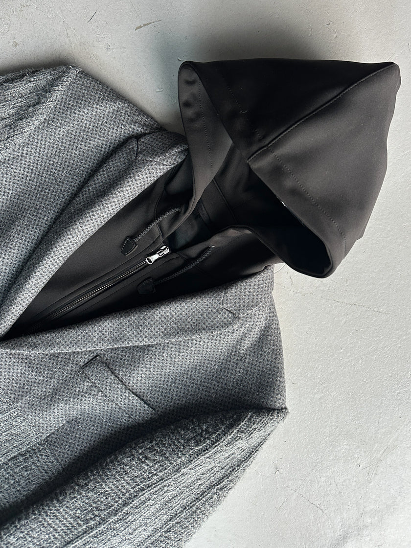 DANIELE ALESSANDRINI - 2000s SLIM FIT BLAZER WITH REMOVABLE HOOD PANEL