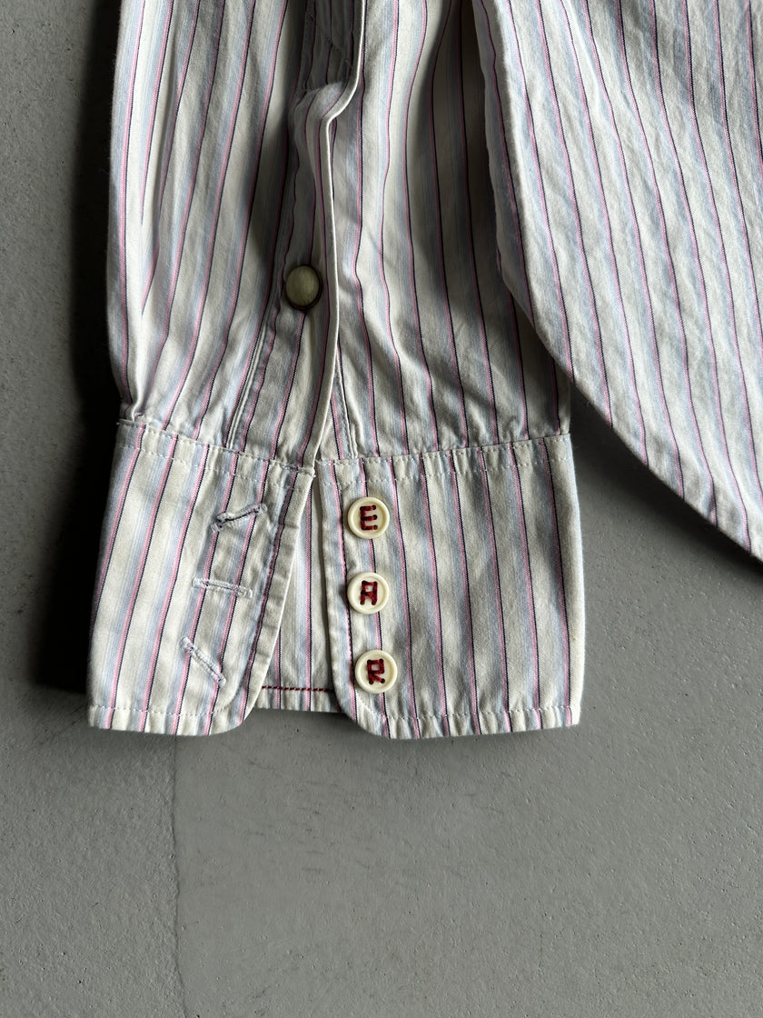 PAUL SMITH RED EAR - 1990s PINSTRIPED WESTERN SHIRT