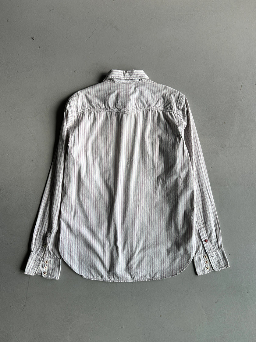 PAUL SMITH RED EAR - 1990s PINSTRIPED WESTERN SHIRT