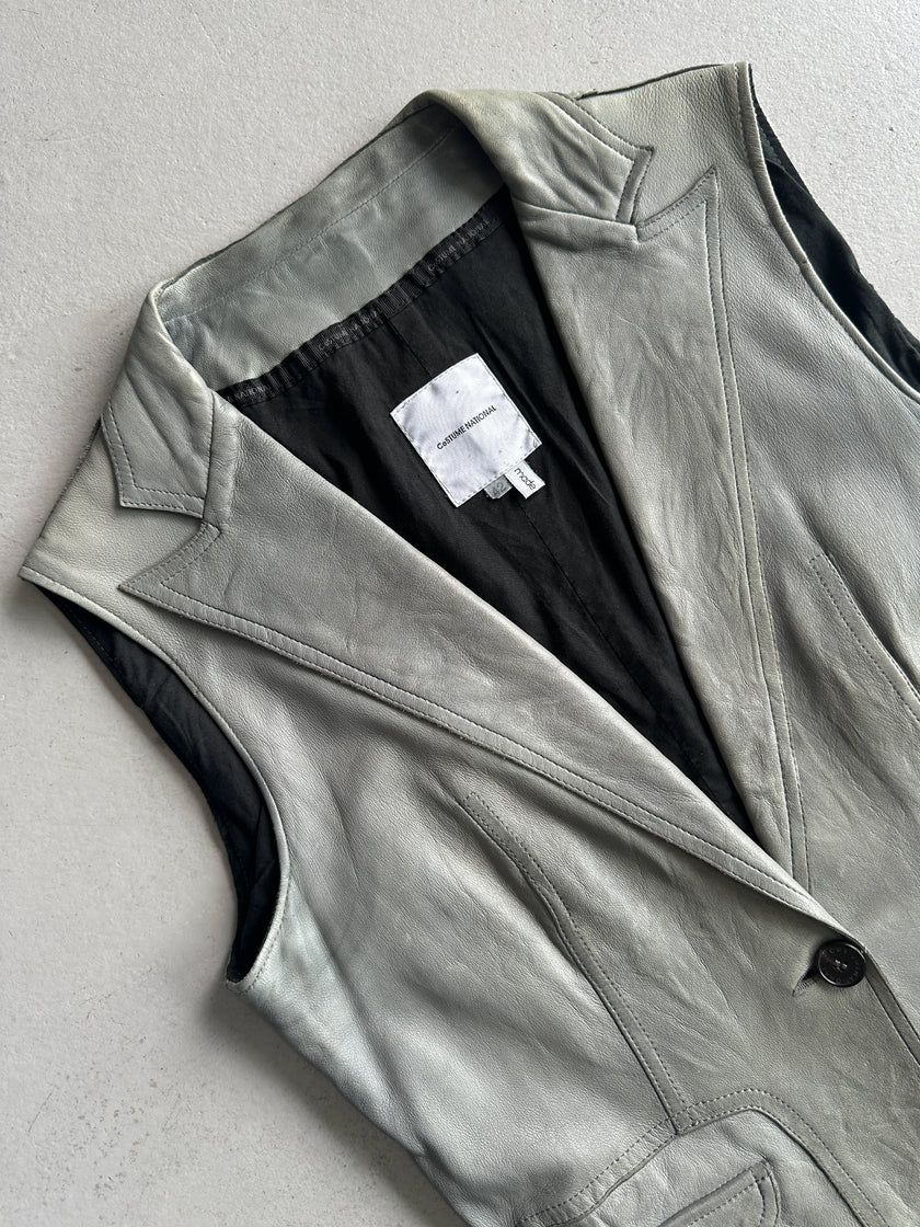 COSTUME NATIONAL - 1990s LEATHER VEST GILET