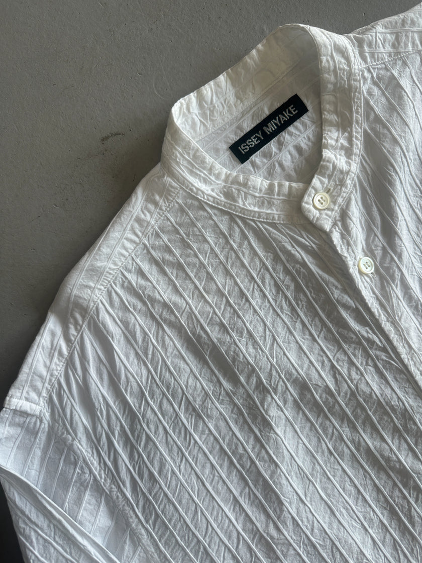 ISSEY MIYAKE MEN - S/S 2005 MANDARIN COLLAR CRINKLED SHIRT