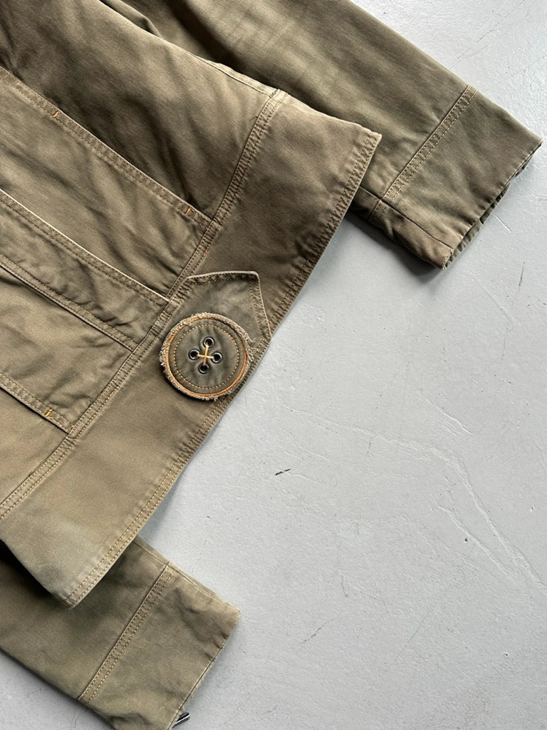 MOSCHINO - 2000s FITTED JACKET WITH OVERSIZED BUTTON DETAILS