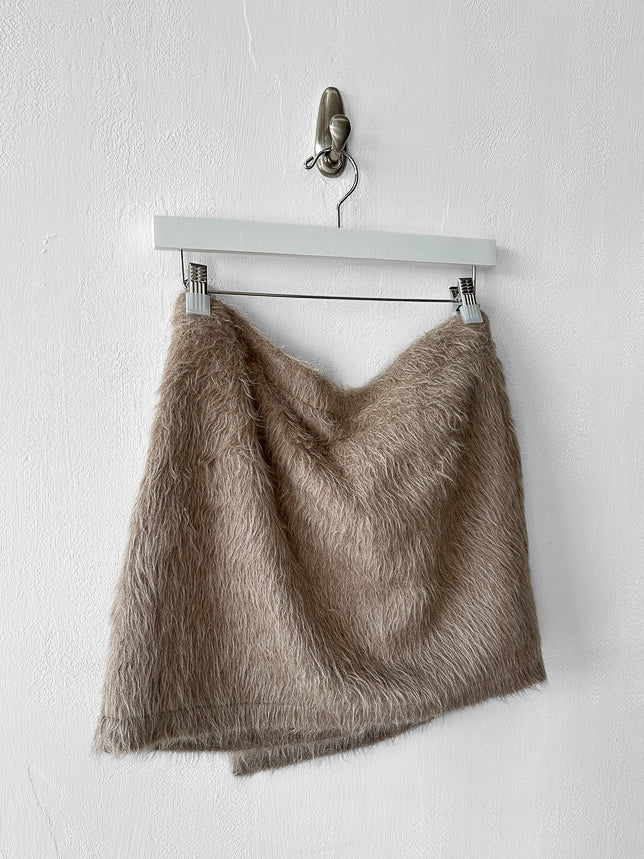 COSTUME NATIONAL - F/W 2012 FAUX FUR WRAP MINI SKIRT
