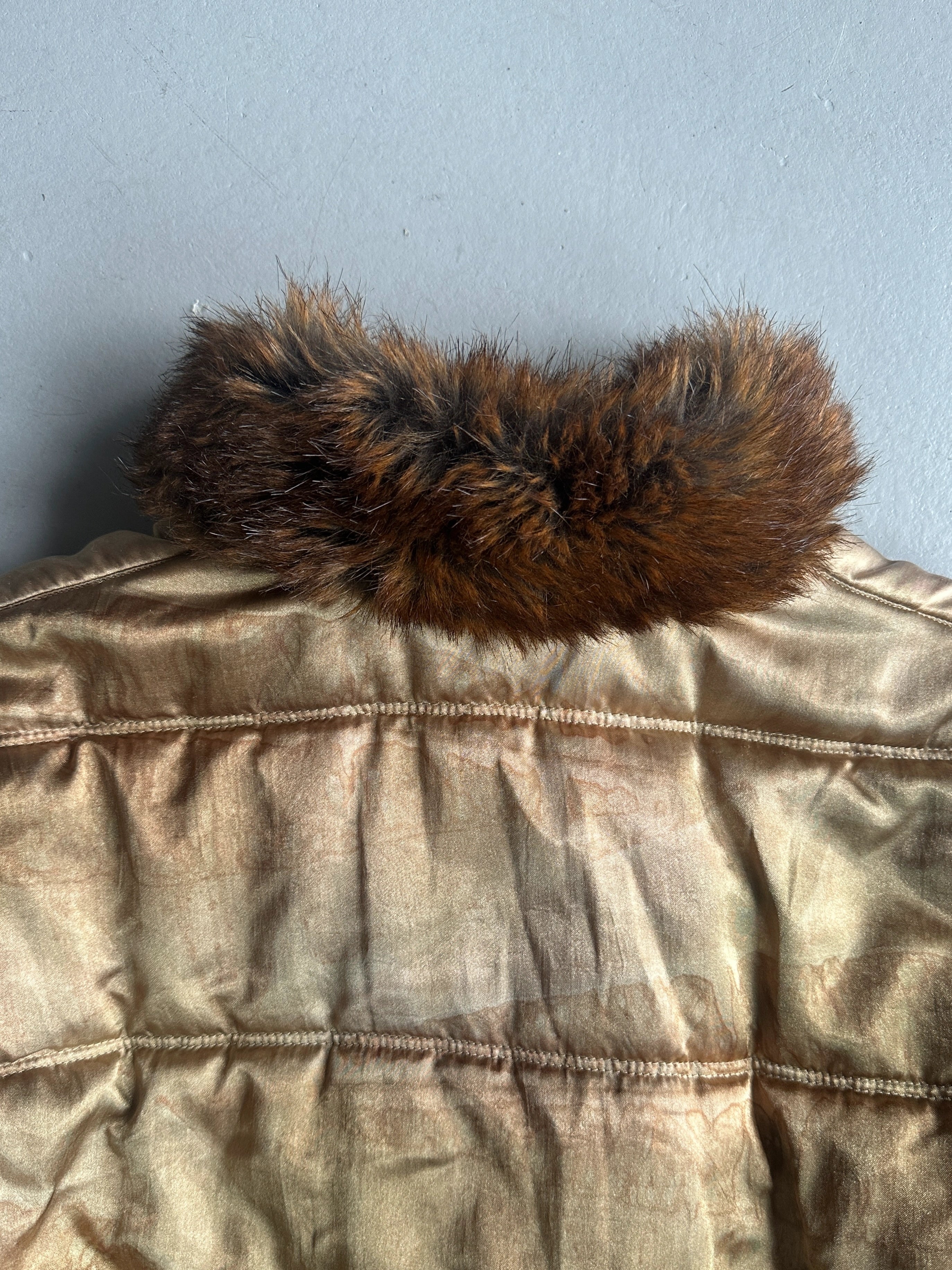 ARMANI JEANS - F/W 1988 CROPPED FIT JACKET WITH FUR COLLAR
