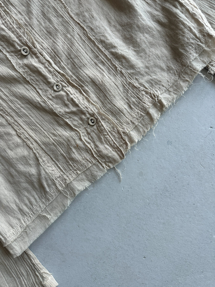 CLOSED BY GIULIANO FUJIWARA - 2000s RUCHED SLEEVE SEMI SHEER BLOUSE