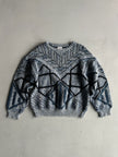 1980s JACQUARD PRINT ROUND NECK KNIT JUMPER