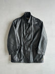 ARMANI JEANS - 1990s STRAIGHT FIT LEATHER JACKET