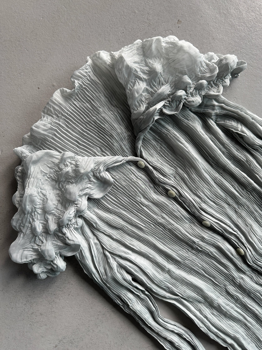 ISSEY MIYAKE - F/W 2000 BUBBLE PLEATED BUTTONED BLOUSE