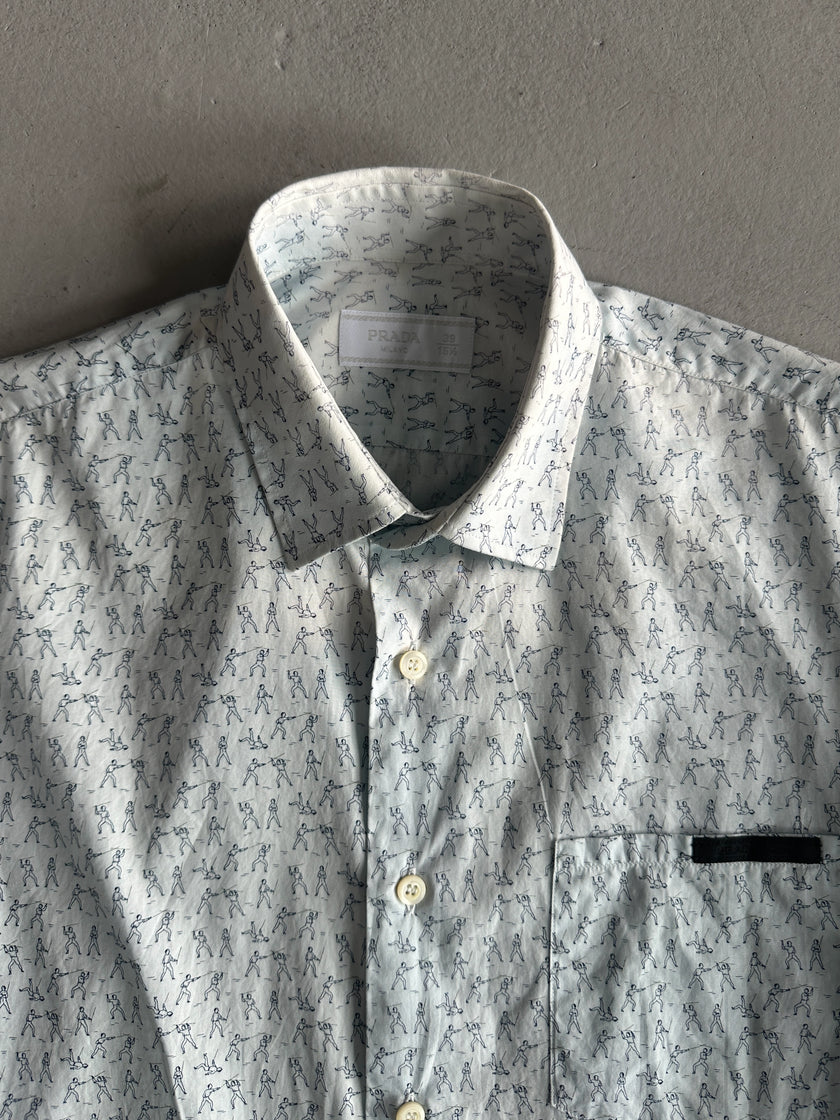 PRADA - S/S 2012 COMBAT PRINT LONG SLEEVE SHIRT