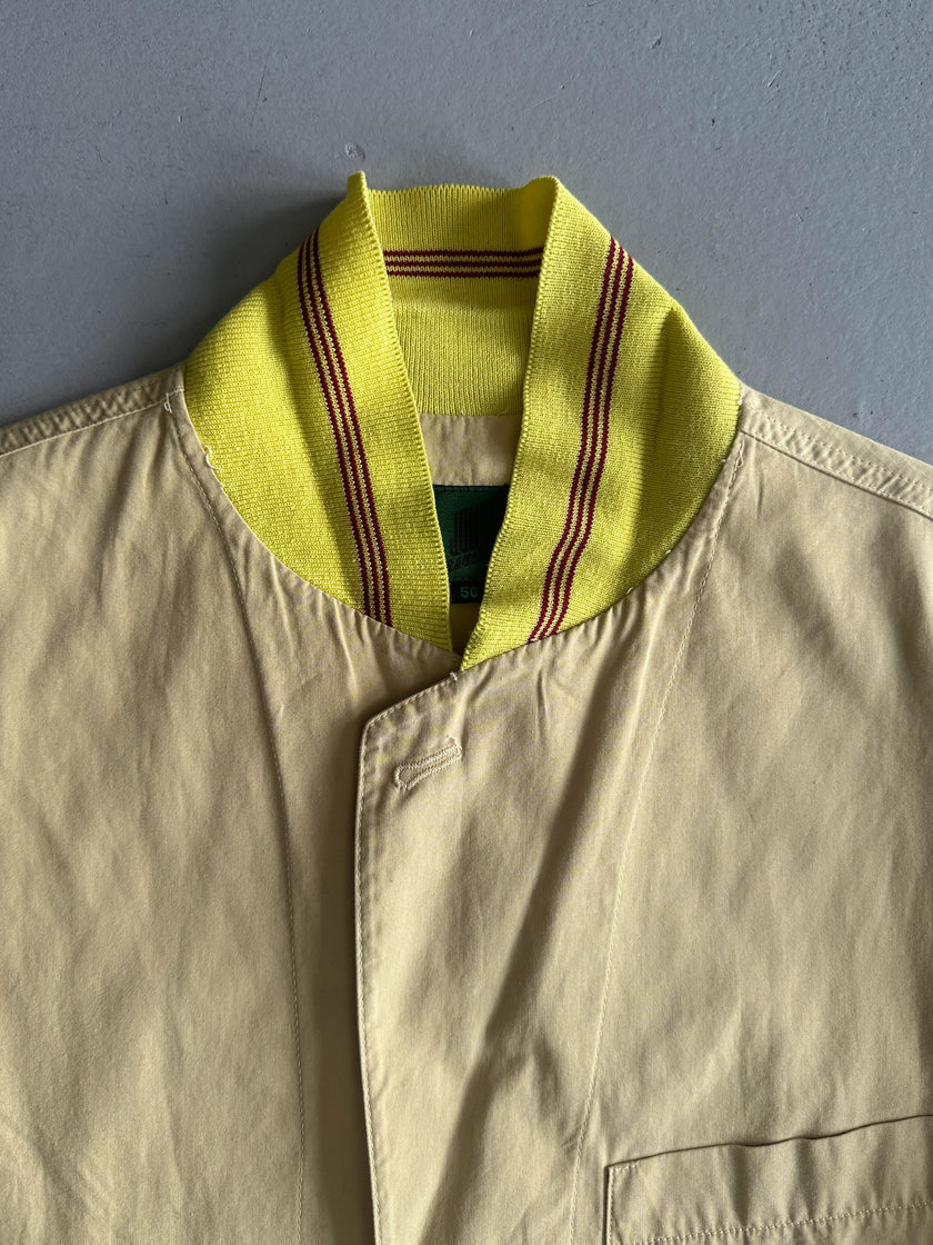 JEAN PAUL GAULTIER JUNIOR - “RAP'SODY IN BLUE” S/S 1990 BONDAGE COTTON BLAZER