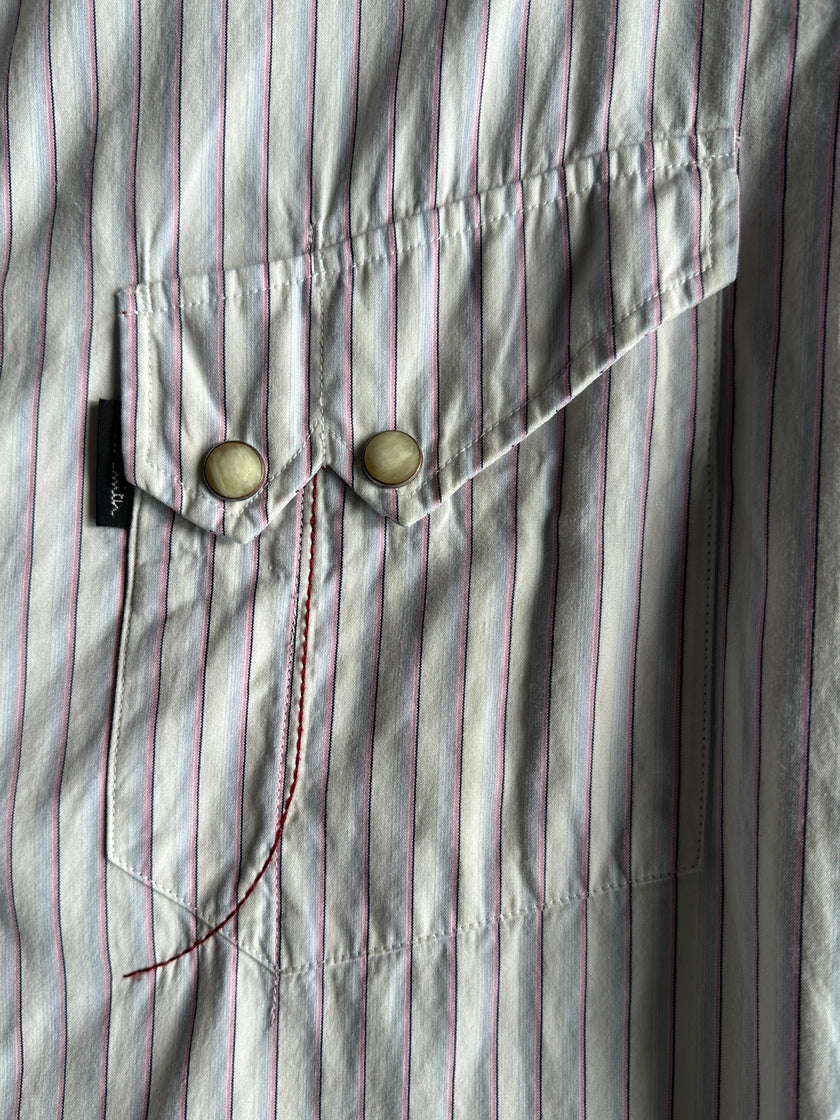 PAUL SMITH RED EAR - 1990s PINSTRIPED WESTERN SHIRT