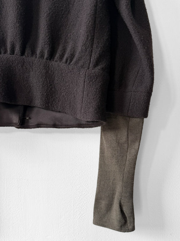 EMPORIO ARMANI - F/W 2015 WOOL JACKET WITH LAYERED SLEEVE