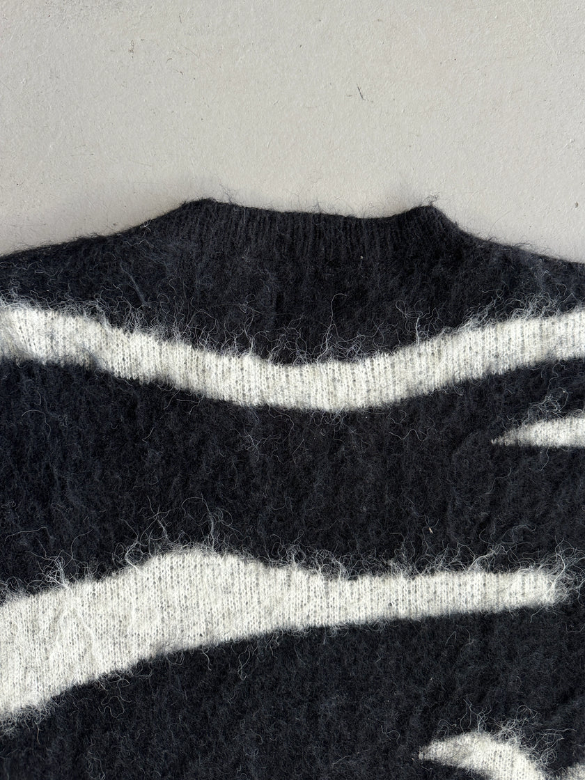 ISSEY MIYAKE - 1980s CREW NECK FUZZY WOOL OVERSIZED JUMPER