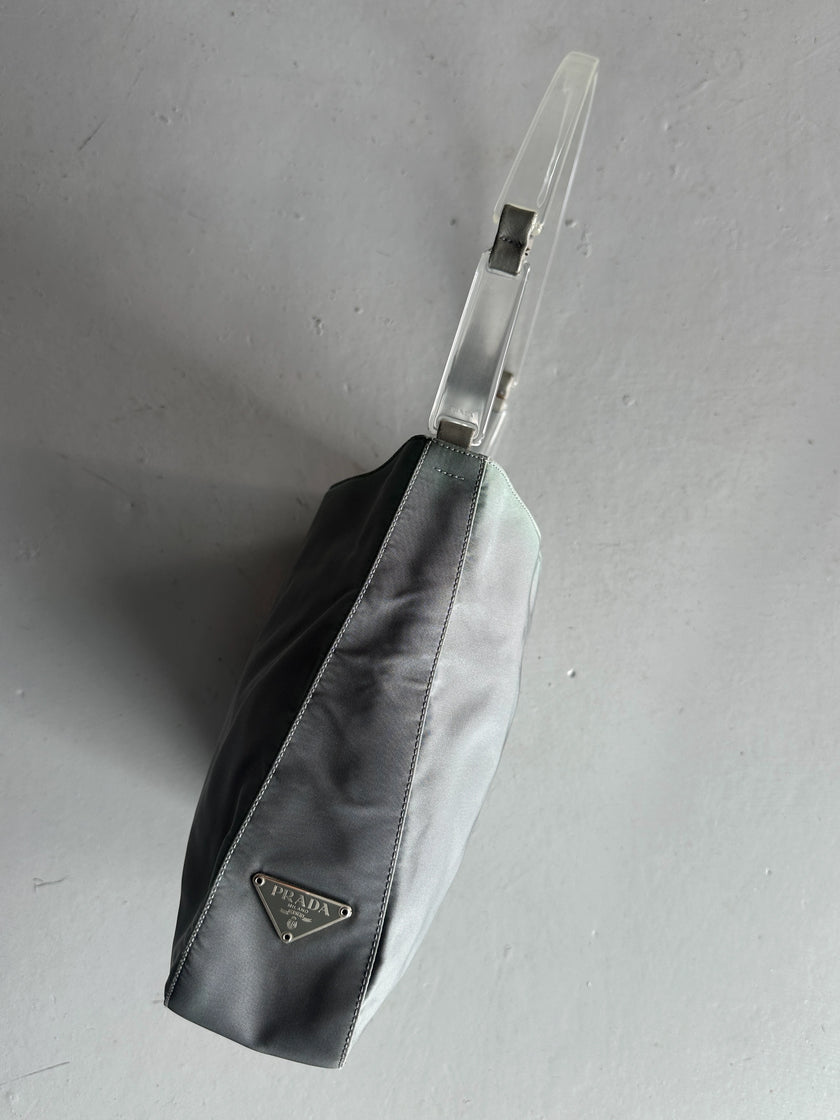 PRADA - S/S 1998 PLEXI HANDLE NYLON SHOULDER BAG
