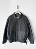 ITALIAN LABEL - 1980s PANELLED WOOL BOMBER JACKET WITH REMOVABLE SHEARLING COLLAR