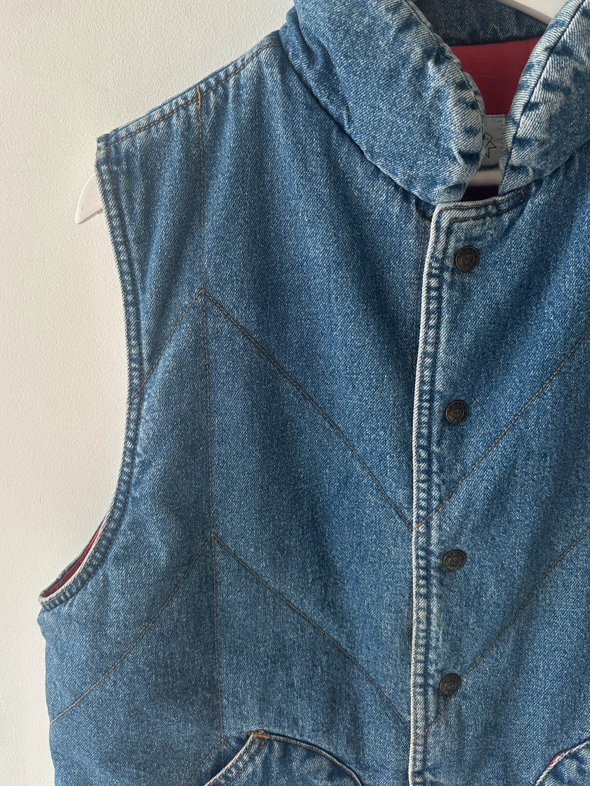 ARMANI JEANS - 1990s DENIM VEST GILET JACKET