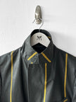 JAPANESE LABEL - 1990s COATED COTTON STRIPED BLAZER