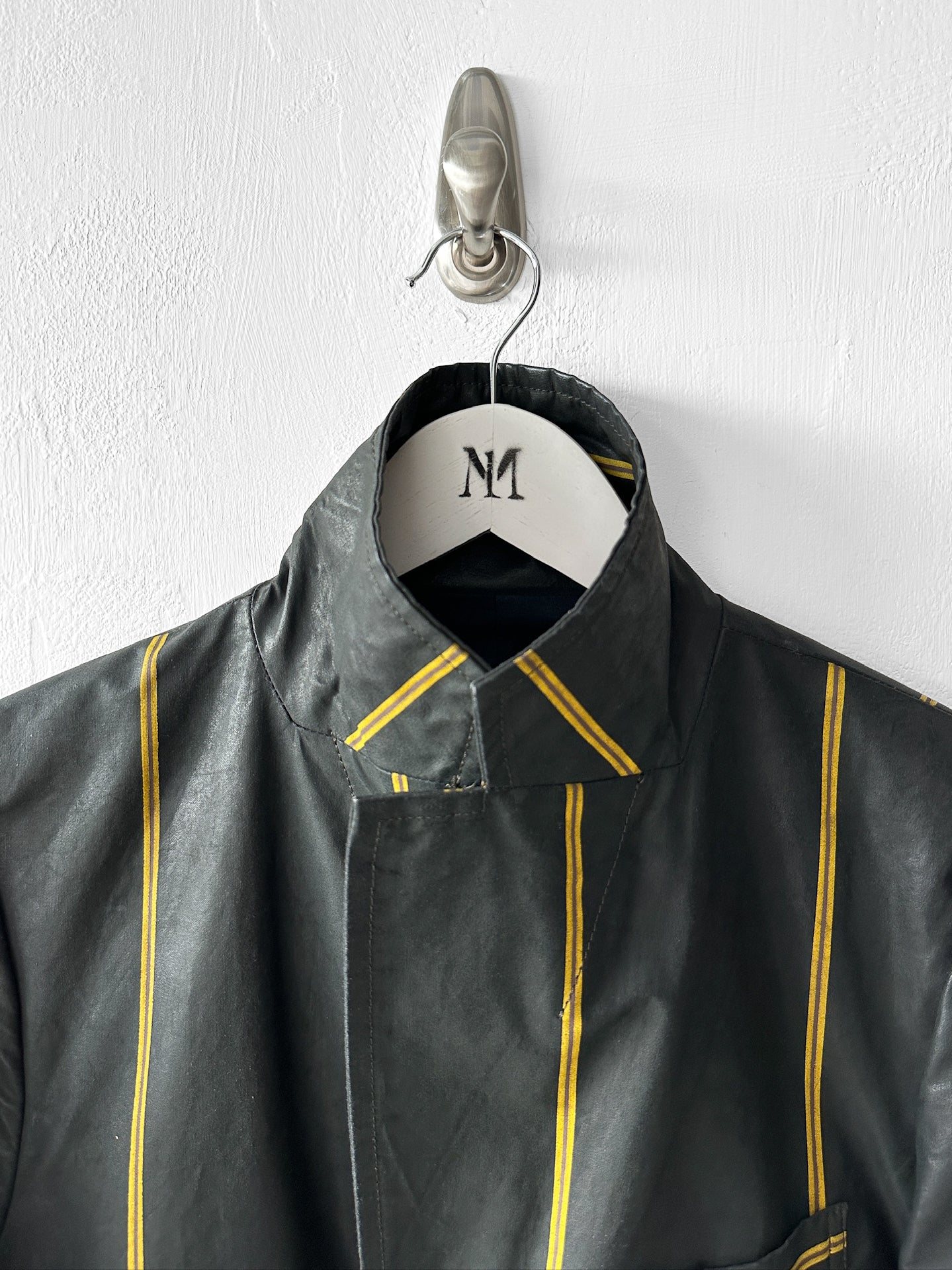 JAPANESE LABEL - 1990s COATED COTTON STRIPED BLAZER