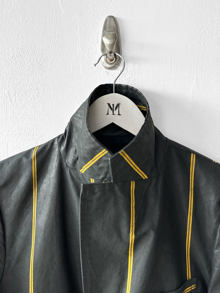 JAPANESE LABEL - 1990s COATED COTTON STRIPED BLAZER