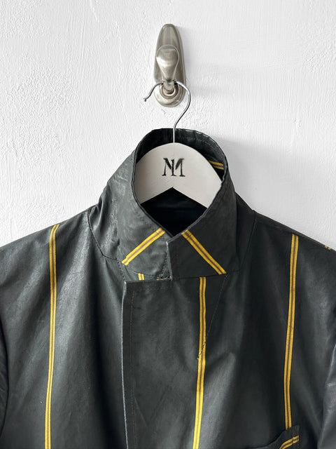 JAPANESE LABEL - 1990s COATED COTTON STRIPED BLAZER