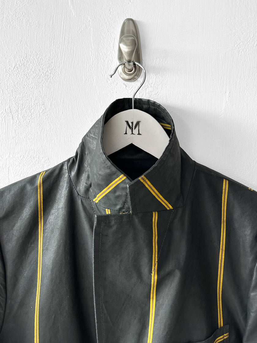 JAPANESE LABEL - 1990s COATED COTTON STRIPED BLAZER