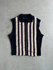 DEXTER WONG - 1990s STRAW AND CHIFFON FRONT ZIPPED VEST TOP