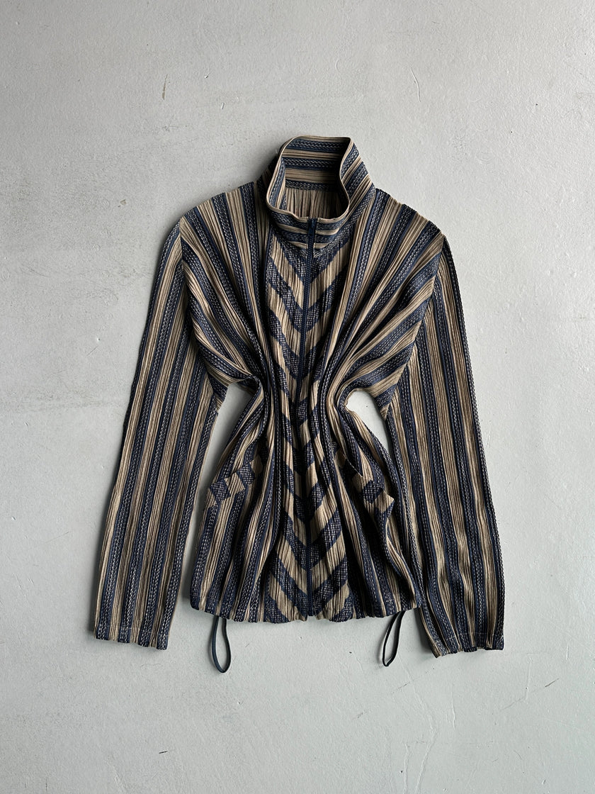 ISSEY MIYAKE PLEATS PLEASE - S/S 2001 ZIPPED PLEATED JACKET