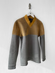 EMPORIO ARMANI - F/W 2013 PERFORATED V NECK TECHNICAL LONG SLEEVE TOP