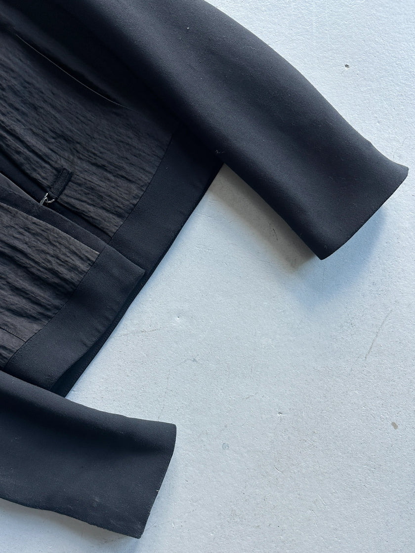 HELMUT LANG - early 2000s COLLARLESS BOXY FIT BLAZER