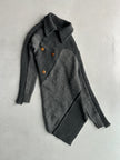 COMME DES GARÇONS - F/W 2002 ASYMMETRICAL KNIT TOP WITH FRONT AND BACK BUTTON EMBELLISHMENTS
