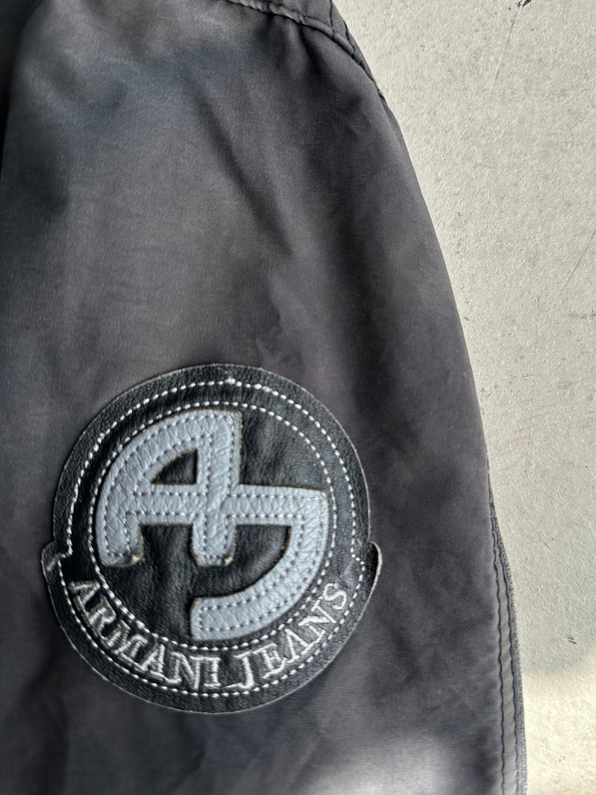 ARMANI JEANS - 1990 LEATHER BOMBER JACKET