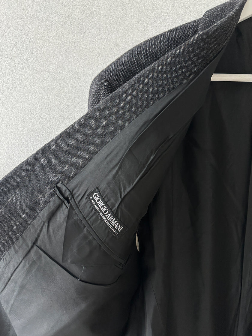 GIORGIO ARMANI - 1990s PINSTRIPED SUIT WITH FRONT PLEATS TROUSERS