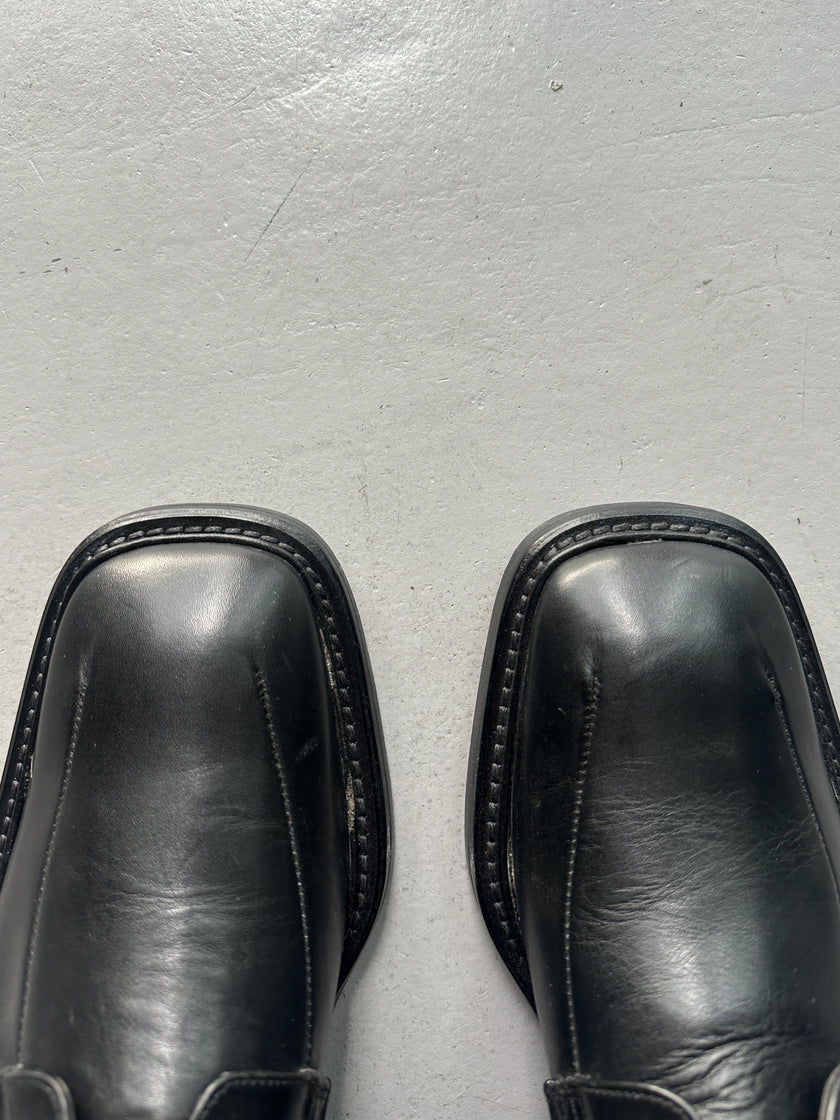 BYBLOS - 1980s MONK LEATHER SHOES