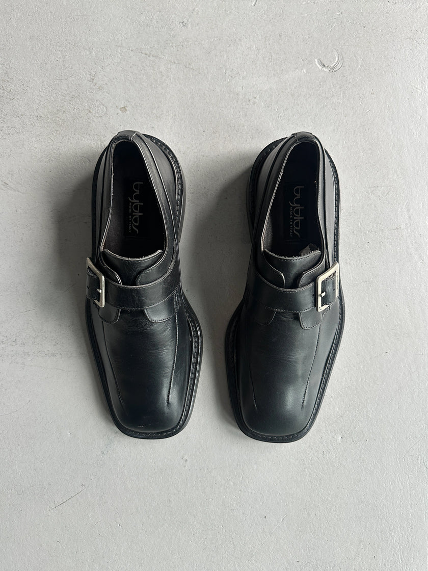 BYBLOS - 1980s MONK LEATHER SHOES