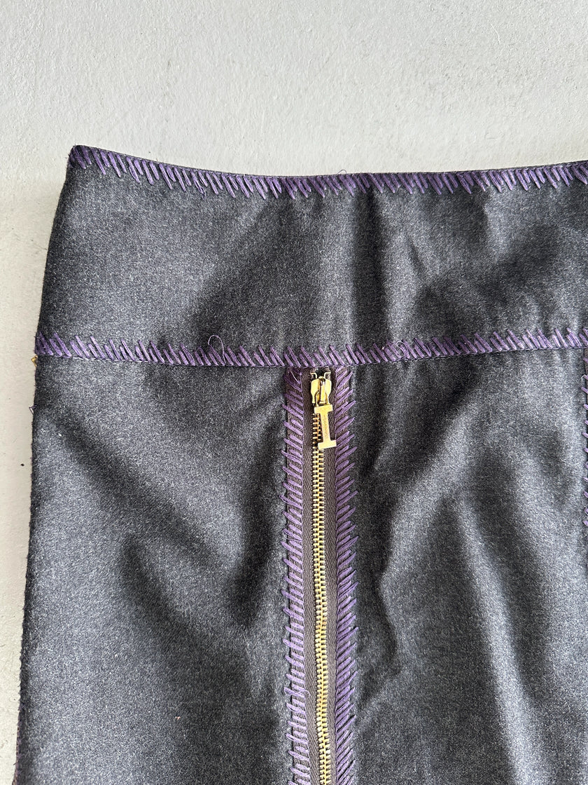 ICEBERG - 1990s MULTI ZIP MIDI SKIRT