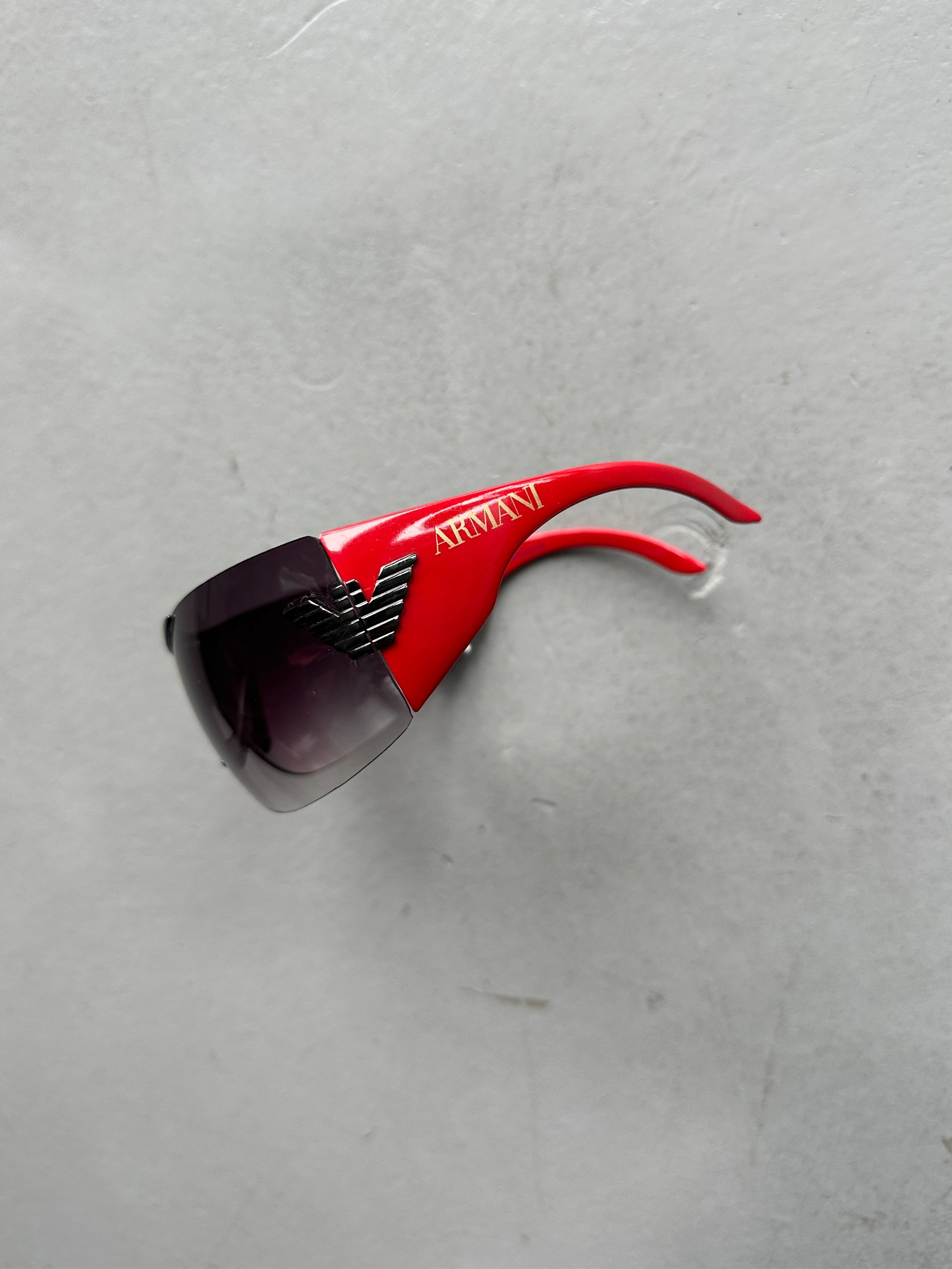 EMPORIO ARMANI  - 1990s OVERSIZED SHIELD SUNGLASSES
