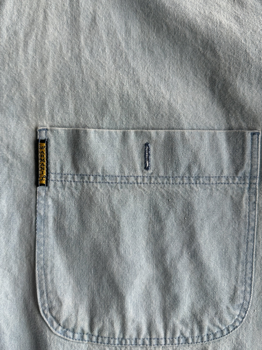ARMANI JEANS - 1990s HALF SLEEVE DENIM SHIRT
