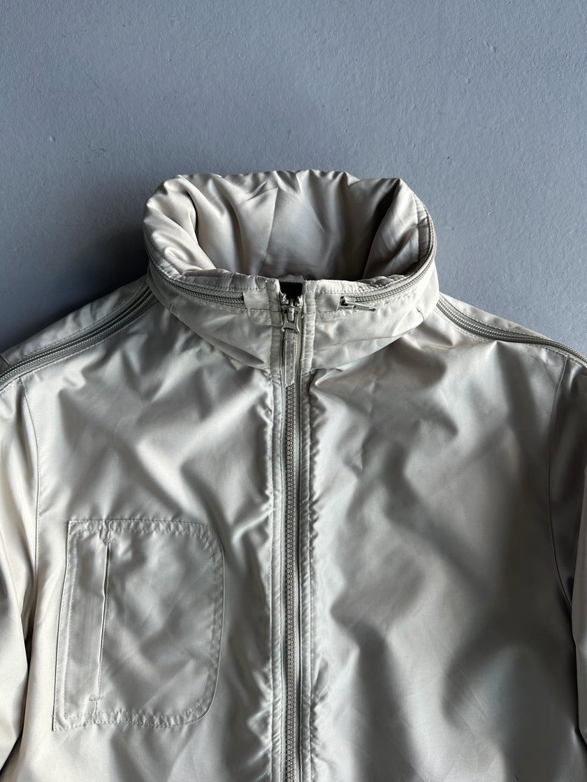 ARMANI JEANS - 1990s ZIPPED SLEEVE FUNNEL NECK JACKET