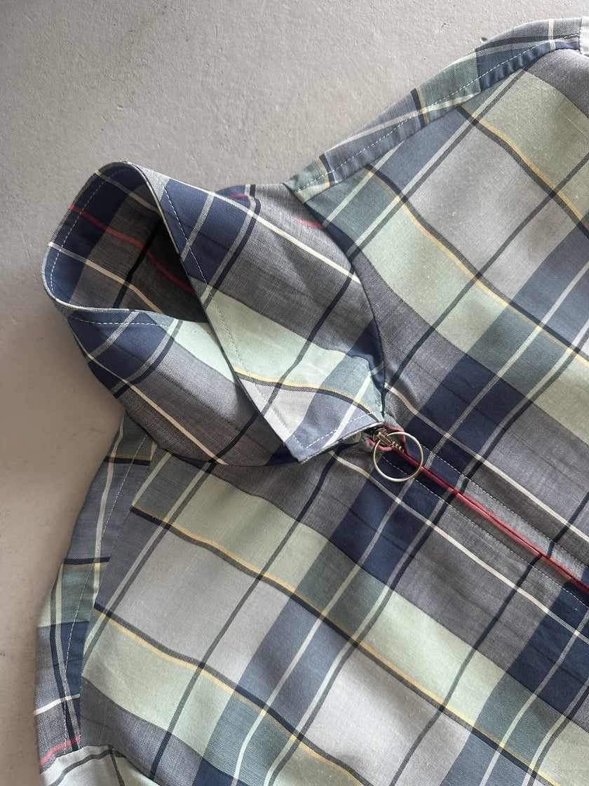 YOHJI YAMAMOTO Y's bis - 1990s CROPPED FIT CHECKED ZIP JACKET