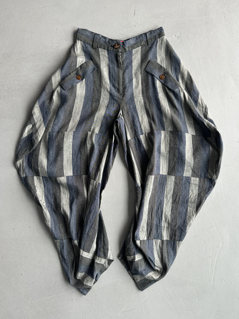 VIVIENNE WESTWOOD - 2000s SCULPTURAL LINEN TROUSERS