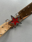 ANDREW MACKENZIE - 2000s STAR BUCKLE LOGO LEATHER BELT