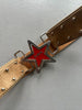 ANDREW MACKENZIE - 2000s STAR BUCKLE LOGO LEATHER BELT