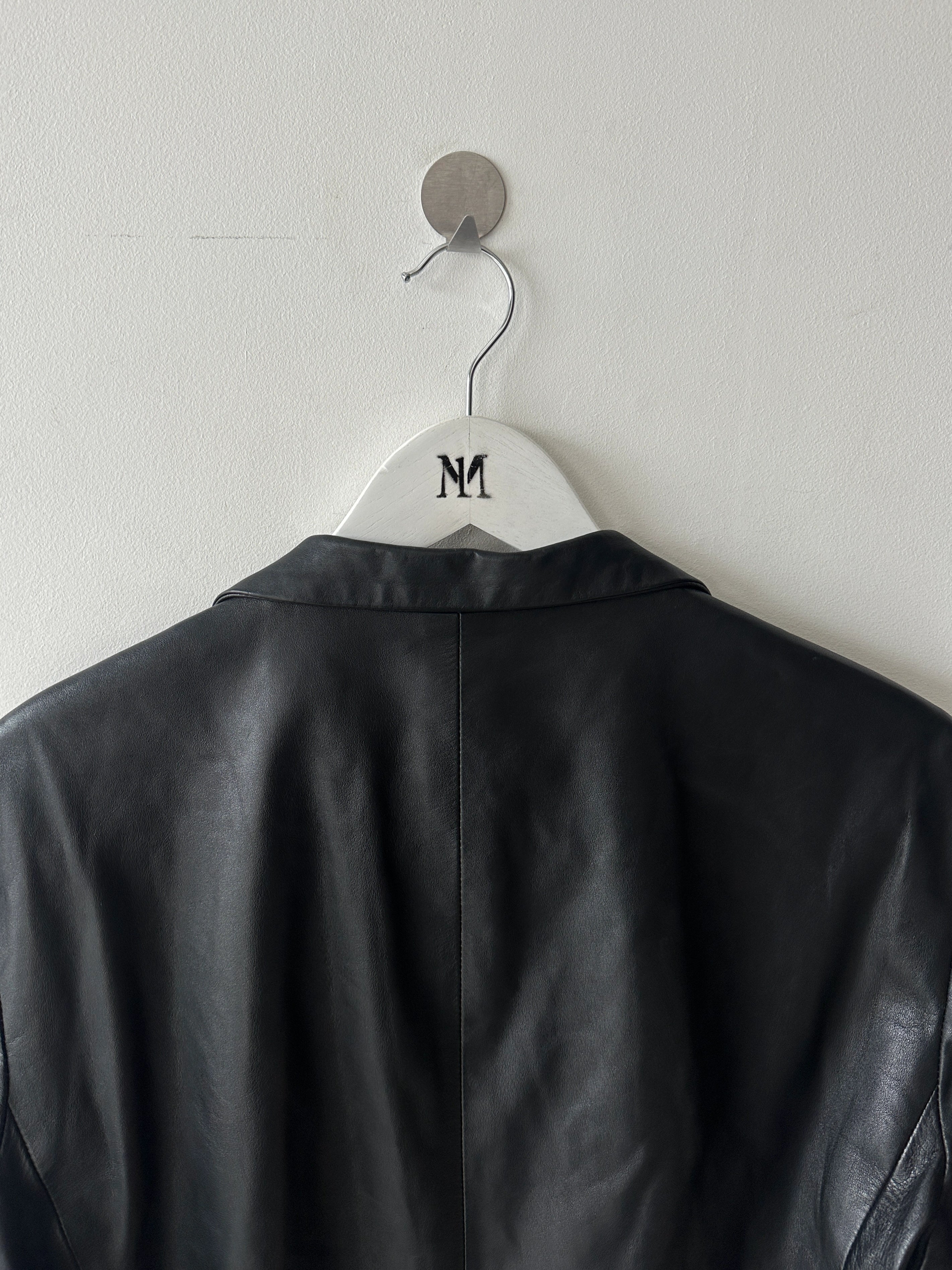 MASAKI MATSUSHIMA - 2000s SAMPLE LEATHER BLAZER