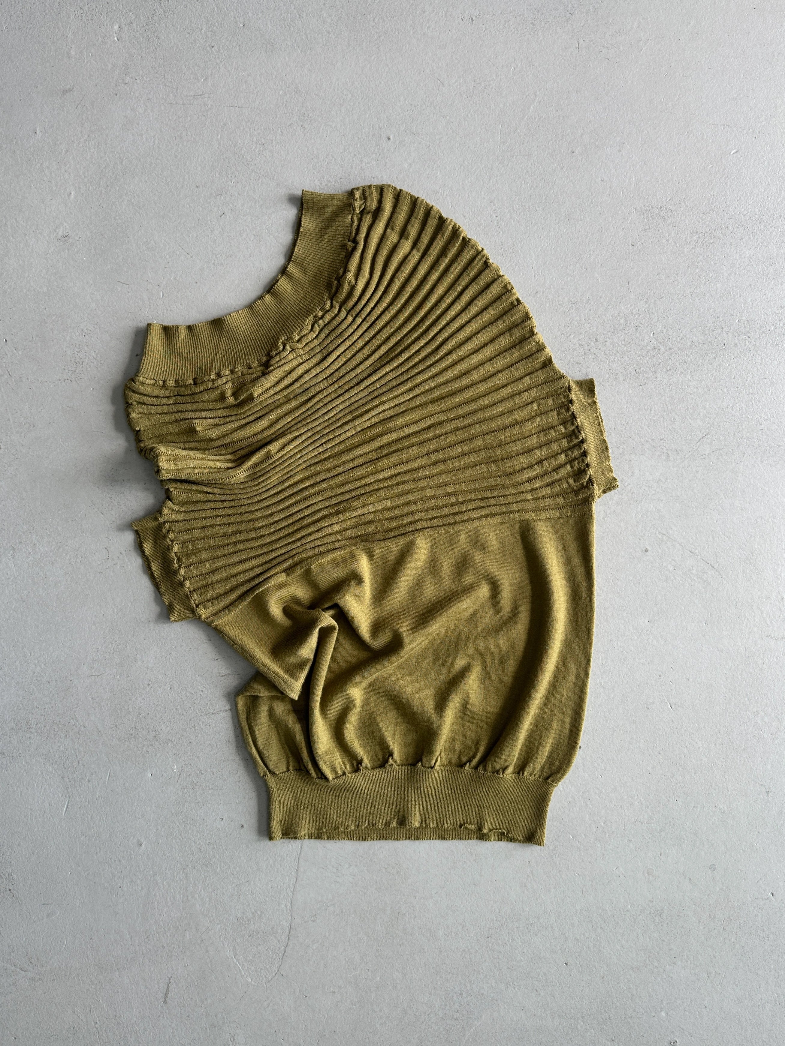 TRUSSARDI - 2000s SHOULDER OFF KNIT TOP